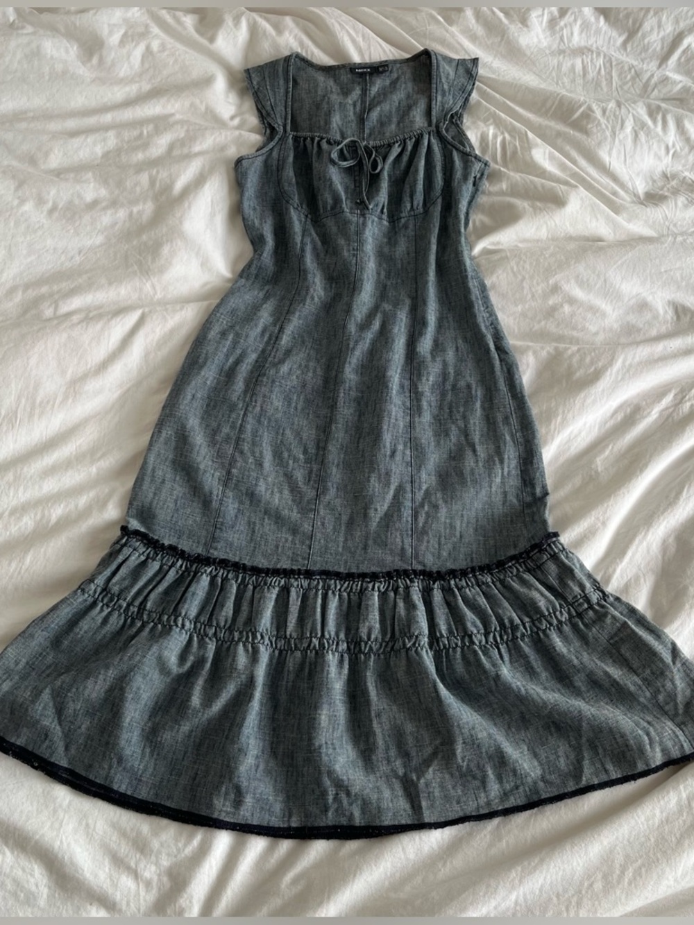 Mexx Linen Blend Denim Milkmaid Dress